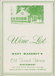 Mary Mahoney's Old French House Restaurant Wine List, Biloxi, Mississippi