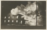 Service Club Building on Fire at Night, Key Field, Meridian, Mississippi