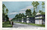 An Airman Walking the Street in Front of the Barracks, Keesler Field, Biloxi, Mississippi