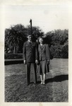 United States Air Force Airman in Dress Uniform with a Woman