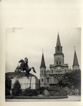 St. Louis Cathedral and Statue of Andrew Jackson on Horseback, New Orleans, Louisiana