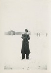 Corporal Tharp Standing in Snow Flurries, Kearns, Salt Lake, Utah