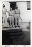 United States Air Force Airmen, Evert, Pots, and Digel On the Steps of the Barracks, Keesler Field (Keesler Air Force Base)