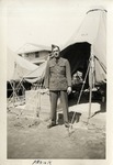 An Airman in Dress Uniform Standing in Front of Tents, Keesler Field (Keesler Air Force Base)