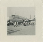 United States Air Force Airplane "Constitution" on a Field Surrounded by People