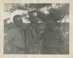 Three Air Force Airmen in Uniform Posing in Front of a Pine Tree Branch