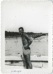 Man in Swim Trunks at the Beach