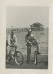 United States Air Force Uniformed Airmen on Bicycles at the Beach