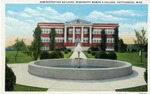 Administration Building, Mississippi Women's College, Hattiesburg, Mississippi With a Water Fountain in Front