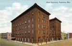 Hotel Hattiesburg, A Two Tower, Five Story Red Brick Hotel as Viewed from the Left Side of the Building, Hattiesburg, Mississippi