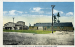 Shelby Theatre and Y. M. C. A. Buildings, A Gray Barn Shaped Buildig and a Long Brown Building, Camp Shelby, Hattiesburg, Mississippi
