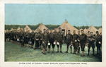 Chow Line at Noon, Uniformed Men Standing in Line In Front of Tents at Camp Shelby, Hattiesburg, Mississippi