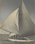 Gaff Rigged Sloop in Action on the Water, 1946