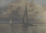 Two Schooner Yachts Racing on the Water, 1946