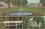 Lighted Fountain in Railroad Park, Tex Kounovsky's Antique Shop Housed at the Victoria Hotel, and the Old Lucius Lampton Home on East Laurel Street, Magnolia, Mississippi