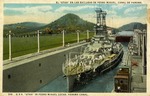Naval Ship, U. S. S. Utah in Pedro Miguel Locks, Panama Canal