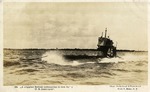 A Crippled British Submarine in Tow by a U. S. Destroyer