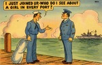 A Sailor and an Officer Cartoon Postcard