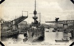 A Naval Ship in Harbor, Brest, France