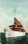 United States Protected Cruiser "Milwaukee", Front Angle on the Water