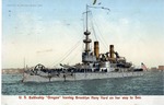 Unites States Battleship "Oregon" Leaving Brooklyn Navy Yard