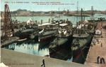 United States Torpedo Fleet, Torpedo Boats and Destroyers in Harbor at a United States Navy Yard