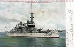United States Battleship Massachusetts on the Open Water