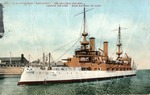 United States Battleship "Kentucky" Docked on the Water