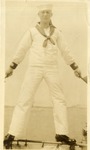 Sailor Balancing on Ship Railing