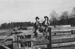 Girls on fence [Slide Farm-17] by Howard Langfitt
