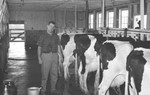 Man inside dairy barn by Howard Langfitt