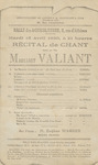 Program for Recital de Chant (Singing Recital) featuring Margaret Valiant, April 13, 1926
