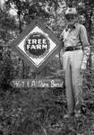 Wirt Bond With Tree Farm Sign by Bobbie Jean Dickinson