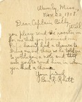 Letter, Ben R. Rhett to William L. Young; 11/22/1908 by Ben R. Rhett