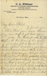 Letter to Mims Williams from his Mother by Virginia J. Williams