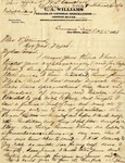 Letter to Virginia Williams by W. L. Douglass