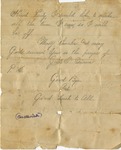 Note from Confederate Soldier