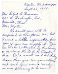 Letter, Martha Williams Seale to Myrtis S. Wineman, Sept. 26, 1958 by Martha Williams Seale