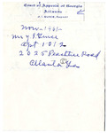 Address card, November 1961 by J. I. Guice