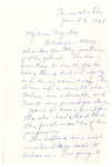 Letter, Elsie Hazelbaker to Myrtis S. Wineman, January 22, 1961 by Elsie Hazelbaker