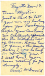 Postcard, Anne Williams McDonald to Myrtis S. Wineman, November 17, 1960 by Anne McDonald
