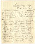 Letter, Charlie Electious Williams to Julia Davis, February 1, 1921 by Charlie Electious Williams
