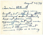 Letter, Dorothy Duncan to Eunice J. Stockwell, August 30, 1949 by Dorothy Duncan