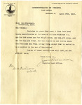 Letter, John W. Richardson to Eunice J. Stockwell, April 28, 1915