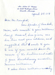Letter, Myrtis S. Wineman to Mr. Crawford, April 25, 1958