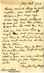 Postcard, Mary Bunting Cloeff to Eunice J. Stockwell, July 30, 1924