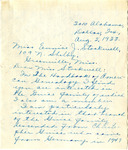 Letter, Rosalie Price to Eunice J. Stockwell, August 2, 1933