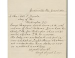 Letter, Smith to Robert Todd Lincoln, June 5, 1884 by Sergeant Smith