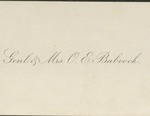 Calling Card, General and Mrs. O. E. Babcock