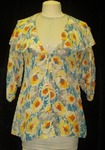 Blue, Yellow, and White Floral Jacket by Myrna Colley-Lee